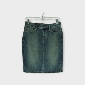 Lauren Ralph Lauren Petite Denim Pencil Skirt Size 2P Medium Wash